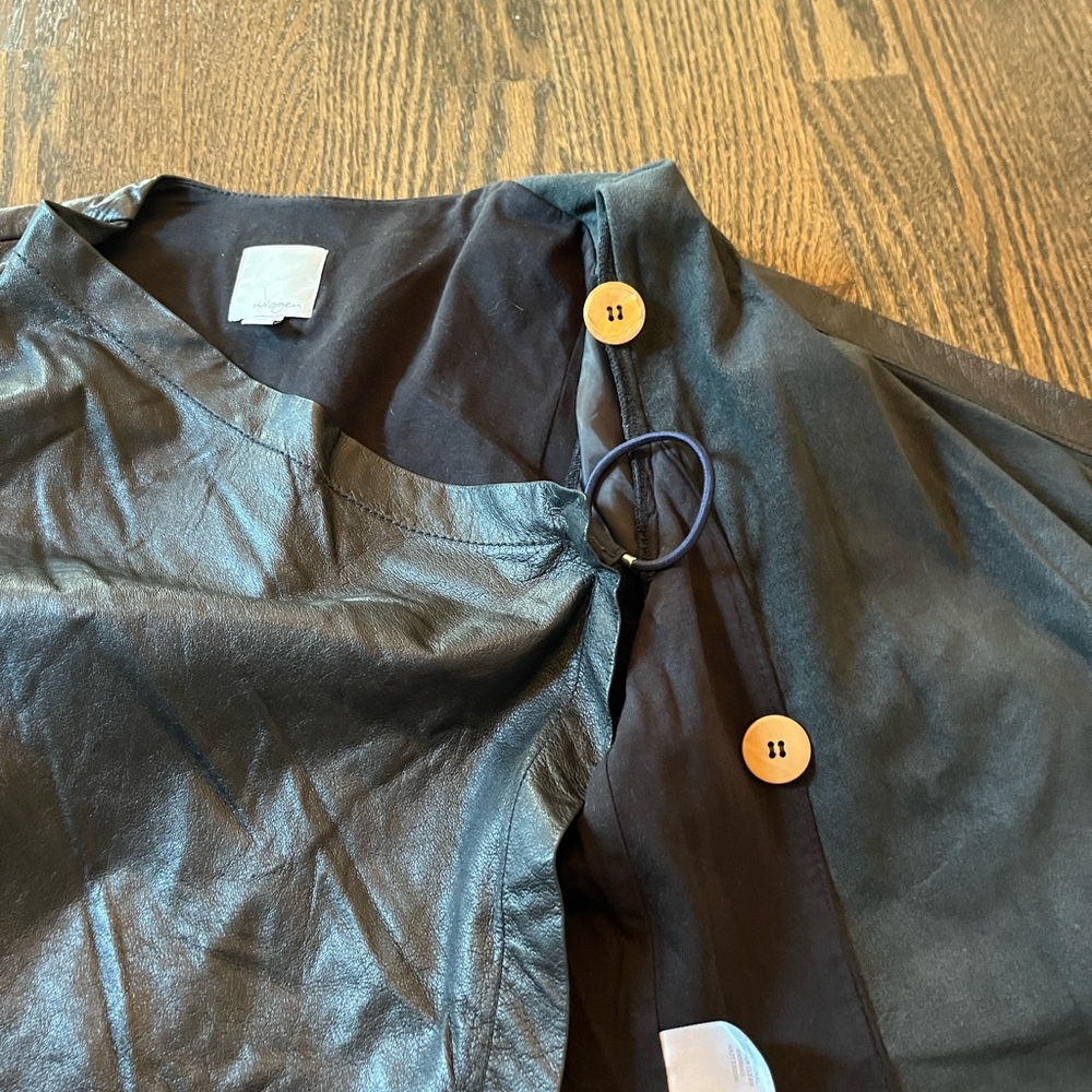 Halogen Black Thin Leather Jacket - image 5